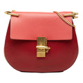 Sac Chloé Small Bicolore Smooth and Grained Cuir de veau Drew Bandoulière - Rose