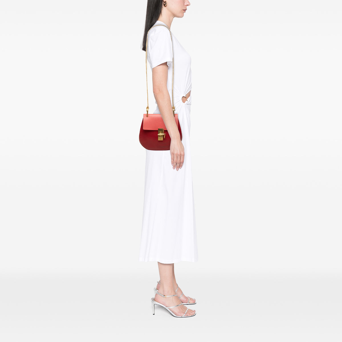 Sac Chloé Small Bicolore Smooth and Grained Cuir de veau Drew Bandoulière – photo 7