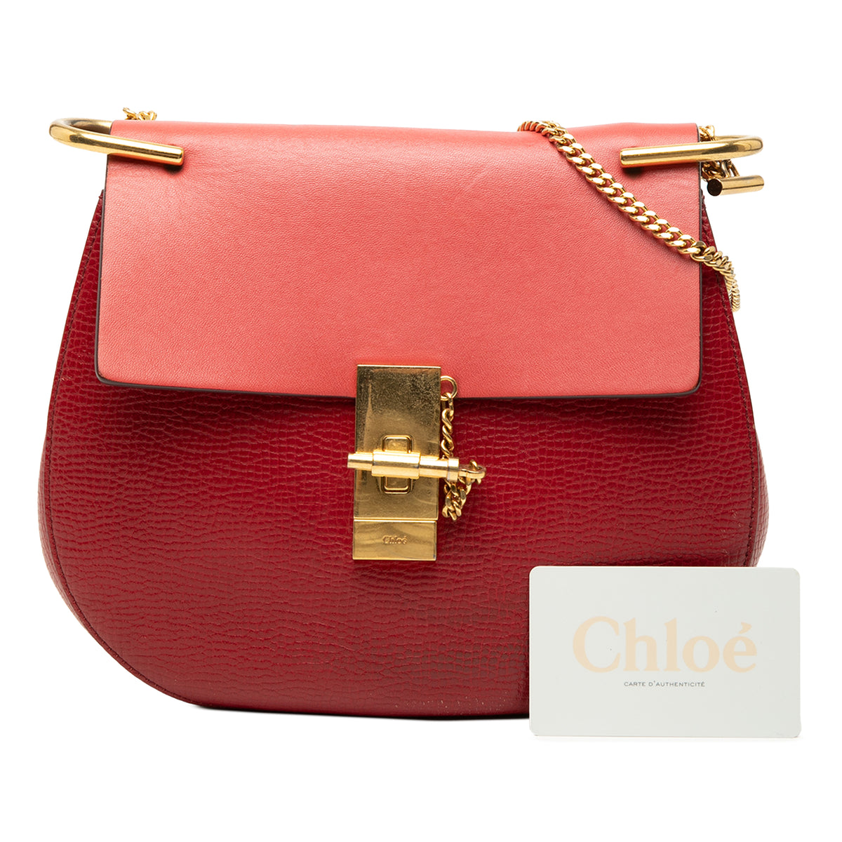 Sac Chloé Small Bicolore Smooth and Grained Cuir de veau Drew Bandoulière – photo 8