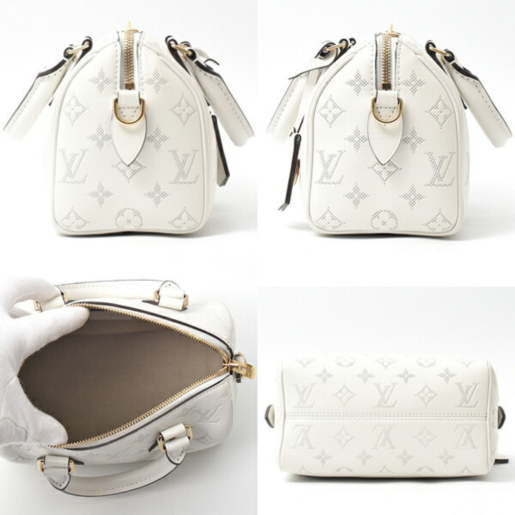 Sac Speedy bandoulière 20 Vintage en cuir blanc