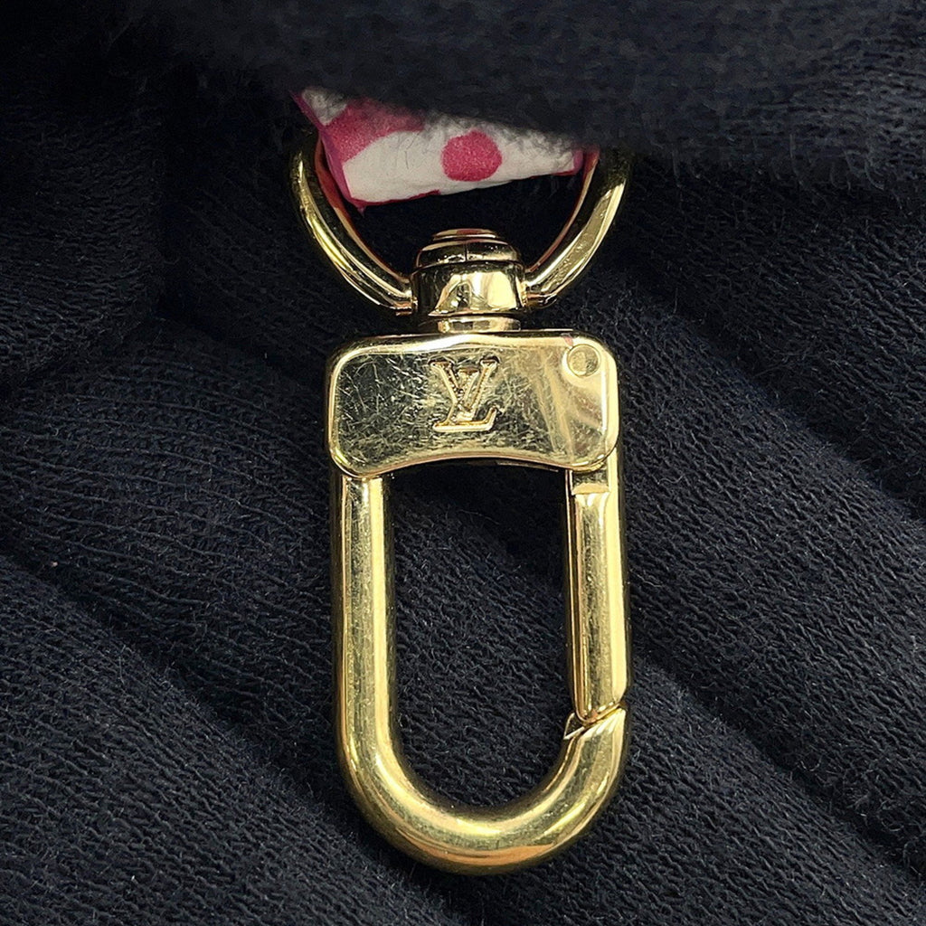 Sac Nano Noé Vintage en cuir blanc monogram rose