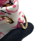 Sac Nano Noé Vintage en cuir blanc monogram rose