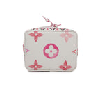 Sac Nano Noé Vintage en cuir blanc monogram rose