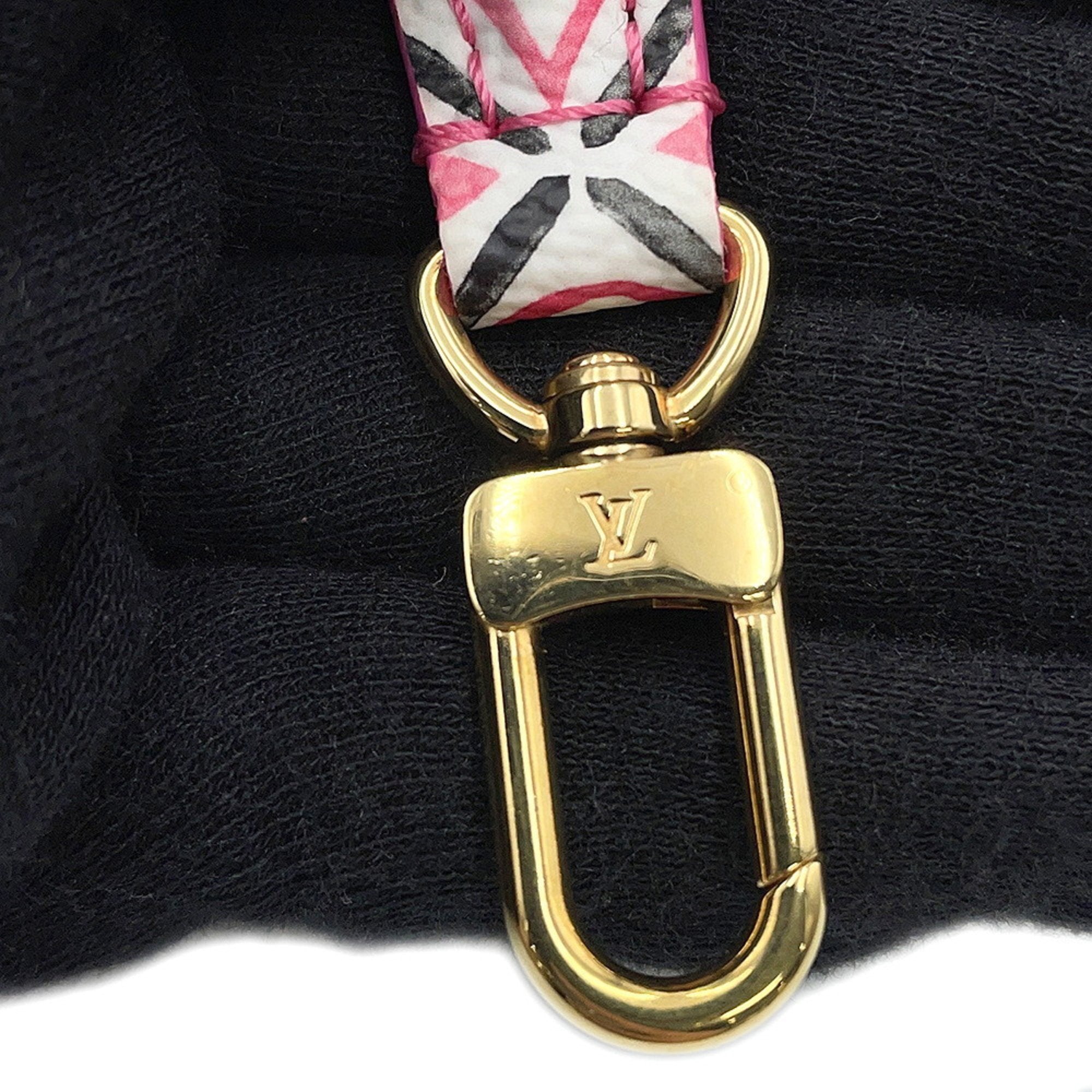 Sac Nano Noé Vintage en cuir blanc monogram rose