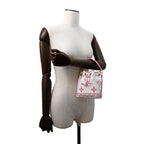 Sac Nano Noé Vintage en cuir blanc monogram rose