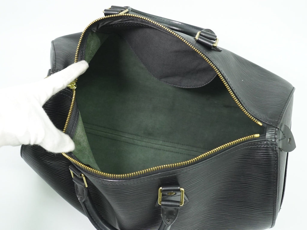 Sac Speedy 35 Vintage en cuir épi noir
