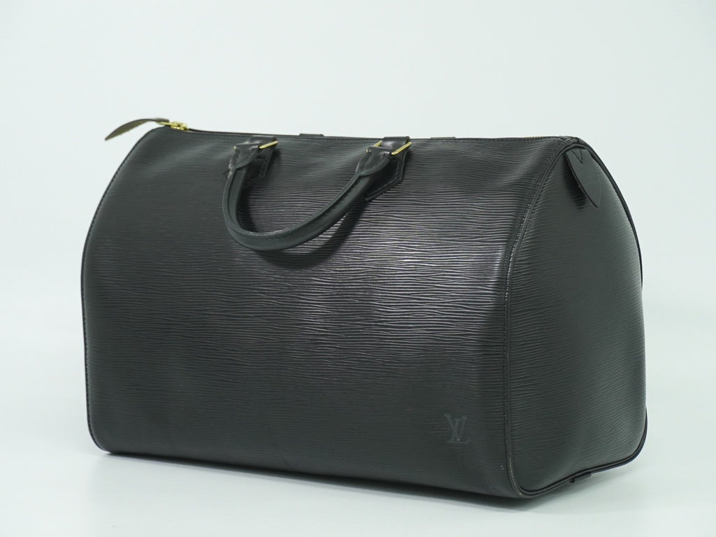 Sac Speedy 35 Vintage en cuir épi noir