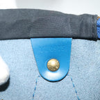 Sac Speedy Vintage en cuir épi bleu