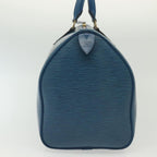 Sac Speedy Vintage en cuir épi bleu