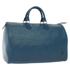Sac Speedy Vintage en cuir épi bleu