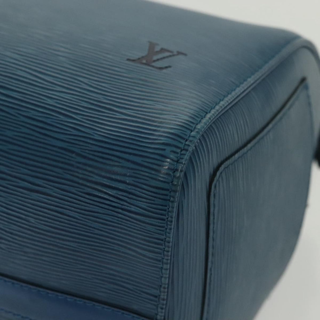 Sac Speedy Vintage en cuir épi bleu