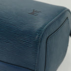 Sac Speedy Vintage en cuir épi bleu