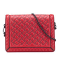 Sac Bottega Veneta Nappa Intrecciato Microstud Montebello Bandoulière - Rouge