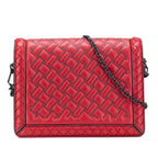 Sac Bottega Veneta Nappa Intrecciato Microstud Montebello Bandoulière - Rouge