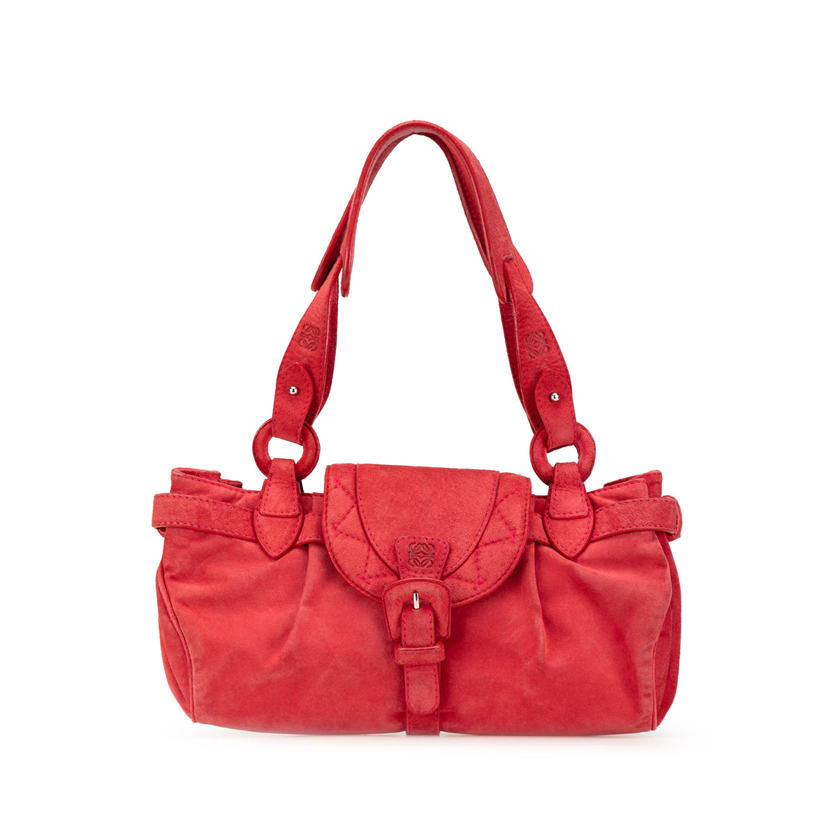 Sac Loewe Anagram Daim Sac porté épaule - Rouge