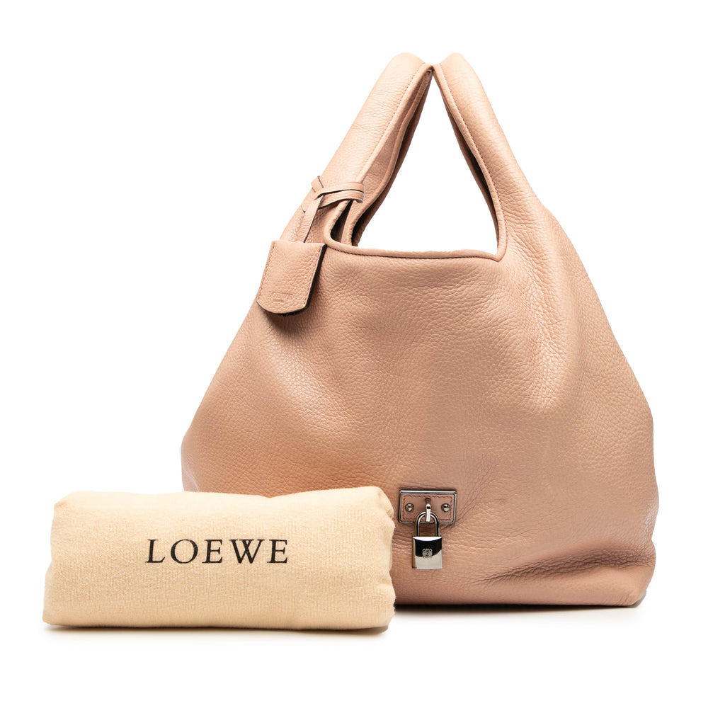 Sac Loewe Cuir de veau Calle Lock Sac porté épaule – photo 8