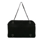 Sac Bottega Veneta Grosgrain Intrecciato Duo Sac porté épaule - Noir