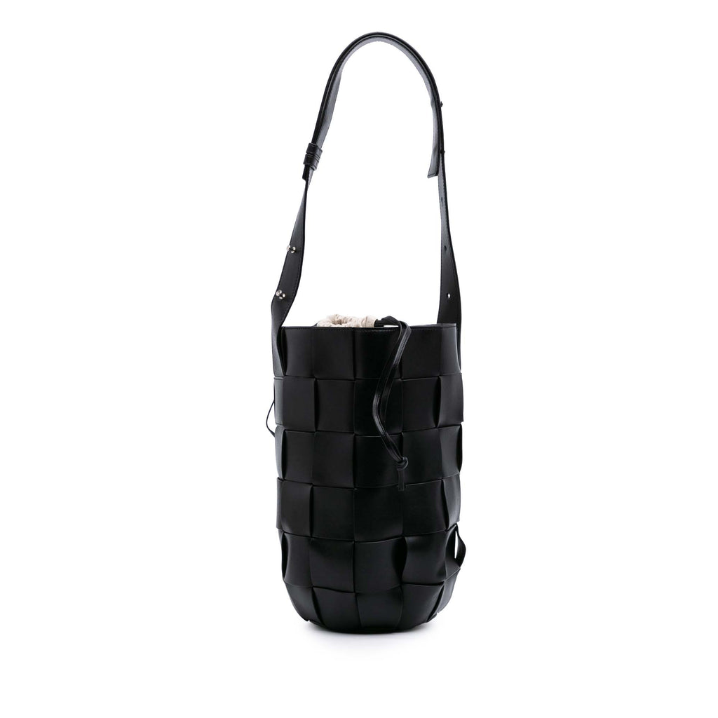 Sac Bottega Veneta Nappa Intrecciato Casette Lantern Bucket - Noir