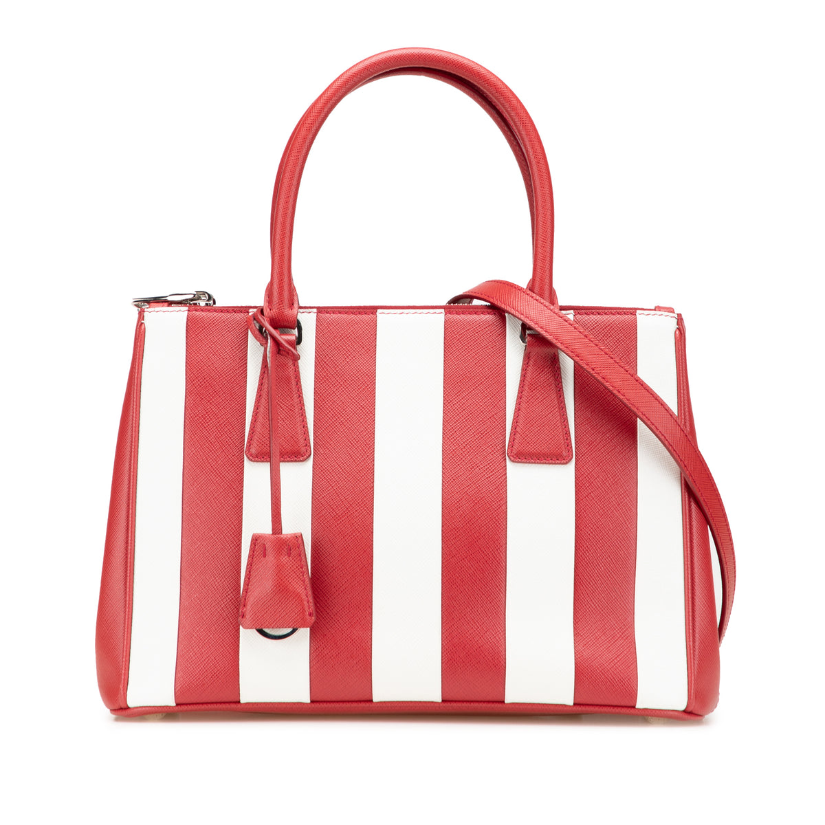 Sac Prada Small Bicolore Saffiano Lux Galleria Double Zip Sac à main - Rouge
