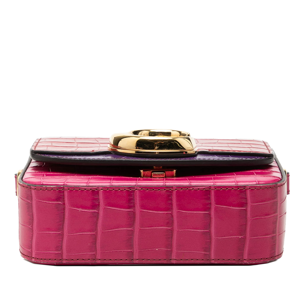 Sac Chloé Mini Tricolor Croc Embossed Cuir de veau C Sac à main – photo 3