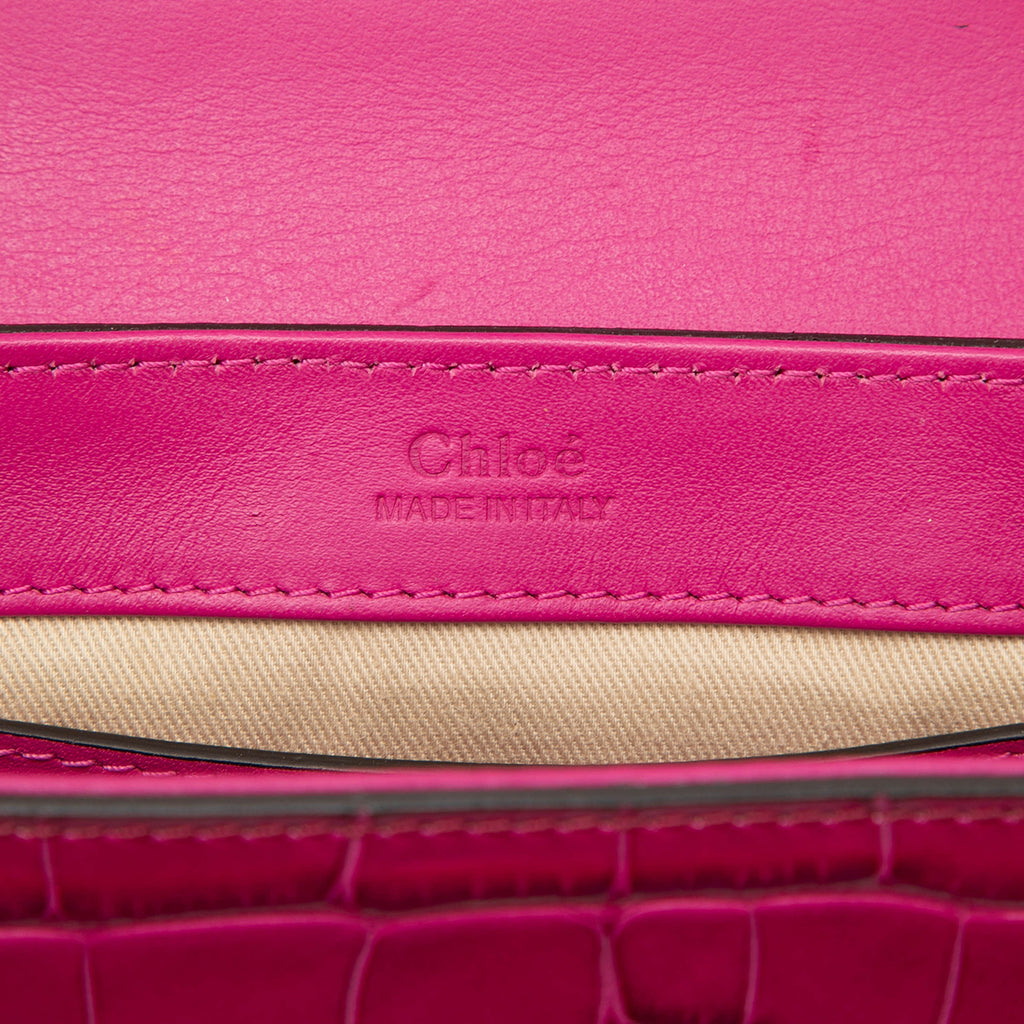 Sac Chloé Mini Tricolor Croc Embossed Cuir de veau C Sac à main – photo 5