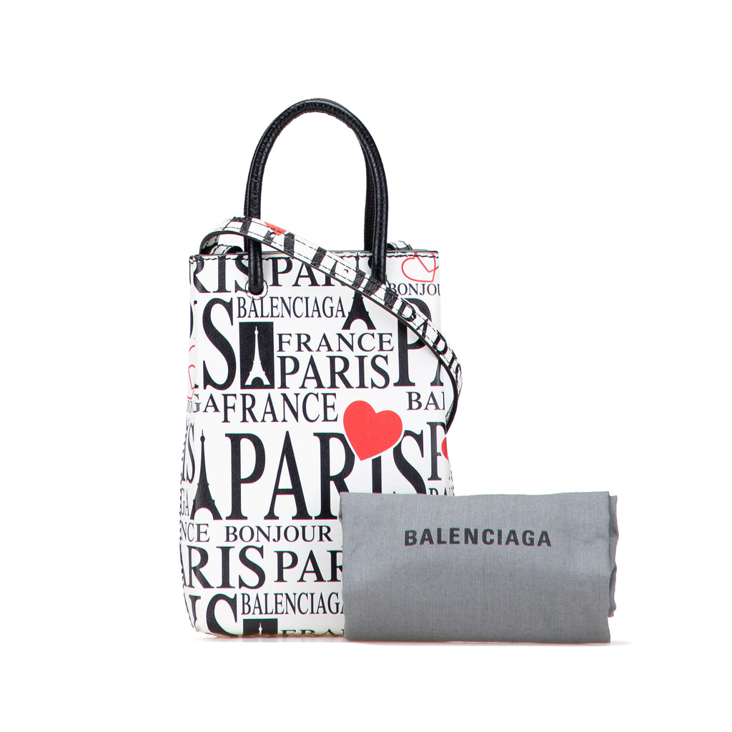 Sac Balenciaga Mini Cuir de veau Bonjour Paris Shopping Phone Holder – photo 10