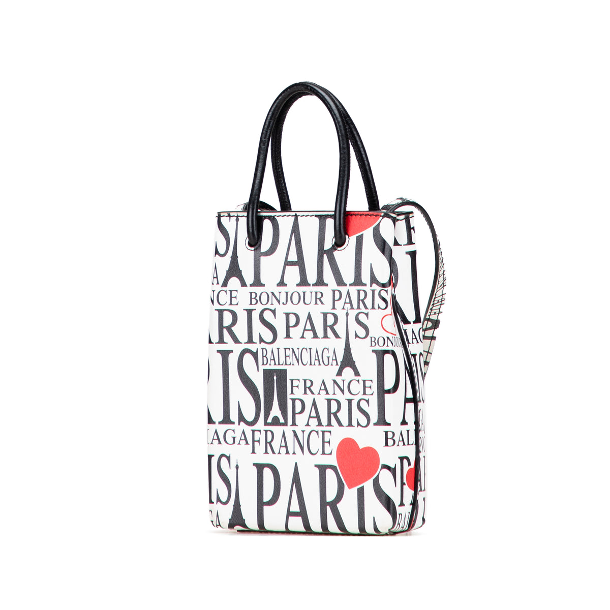 Sac Balenciaga Mini Cuir de veau Bonjour Paris Shopping Phone Holder – photo 2