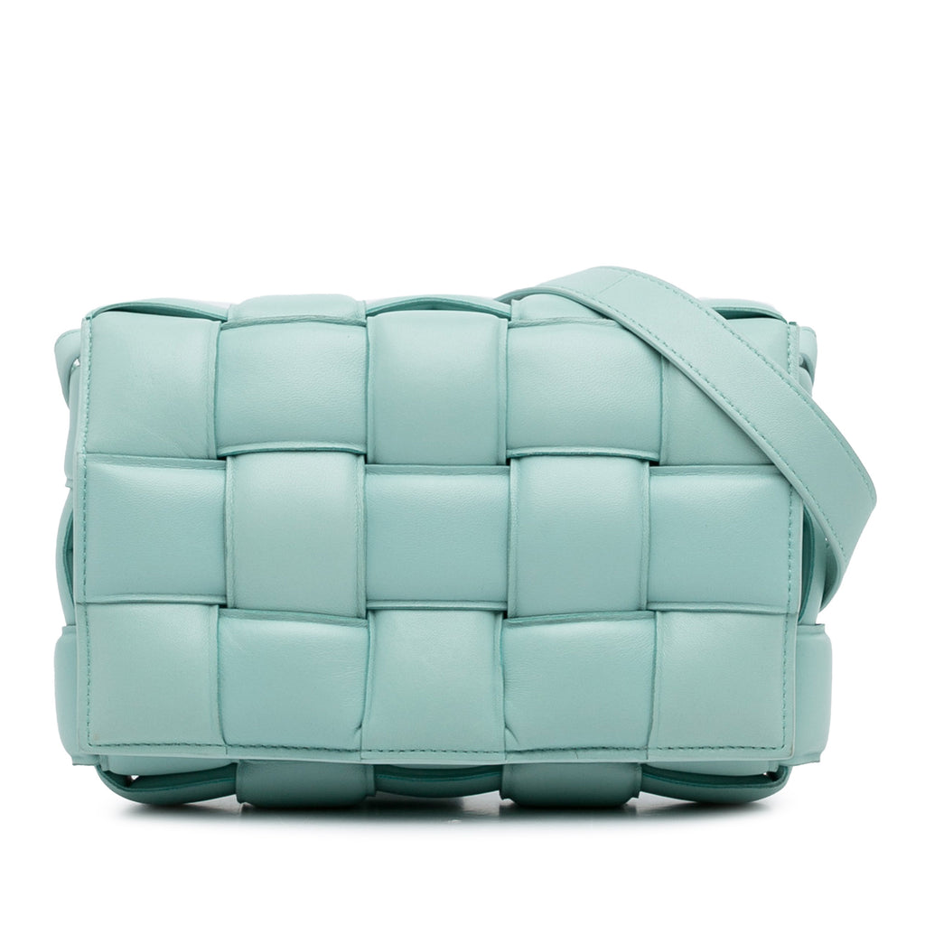 Sac Bottega Veneta Nappa Intrecciato Padded Cassette Bandoulière - Bleu