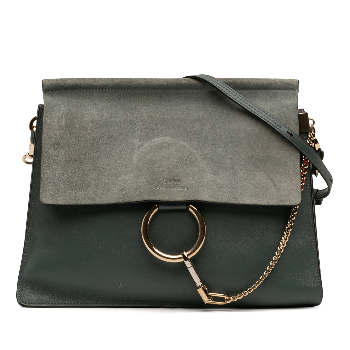 Sac Chloé Medium Cuir de veau and Daim Faye Bandoulière - Bleu