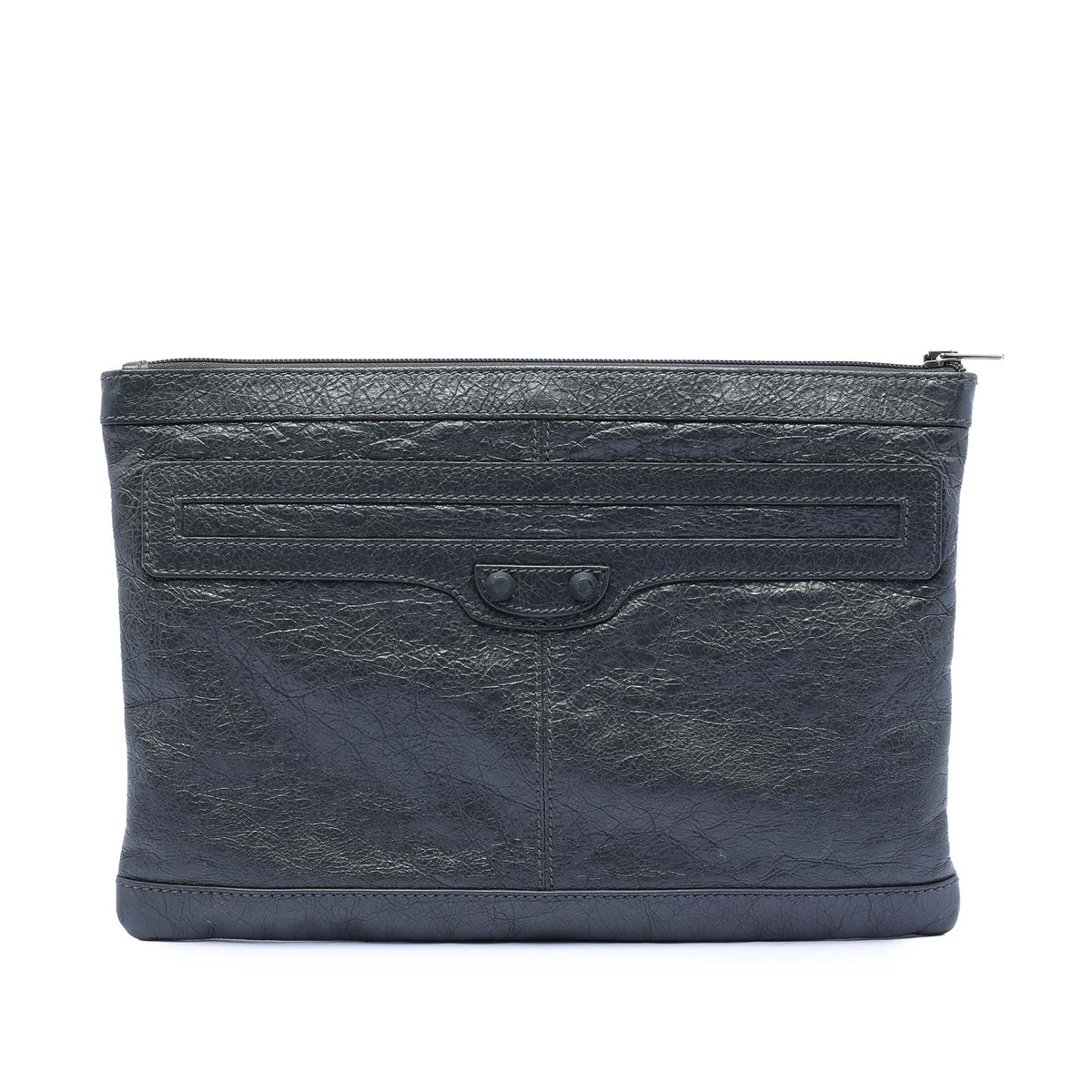 Sac Balenciaga Cuir d’agneau Motocross Classic Clip Pochette M - Noir