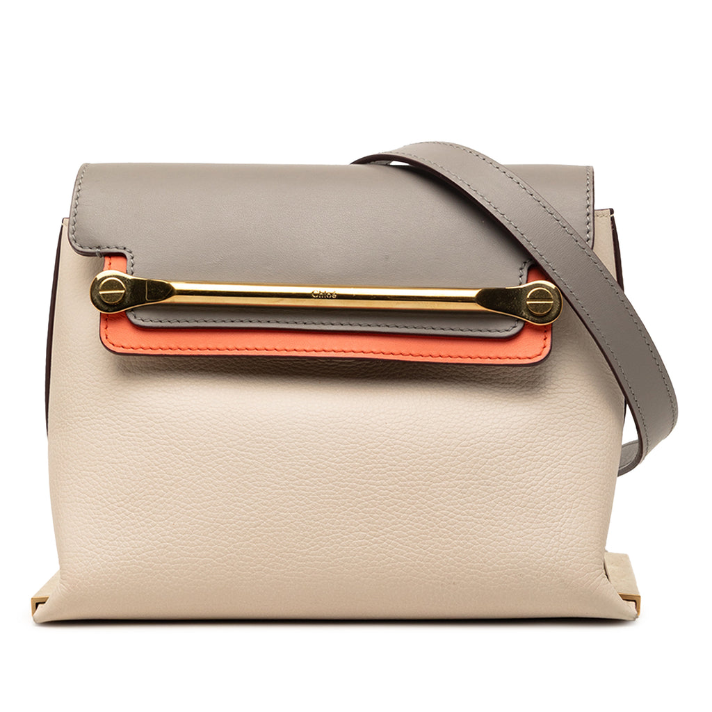 Sac Chloé Small Tricolor Cuir Clare Bandoulière - Beige