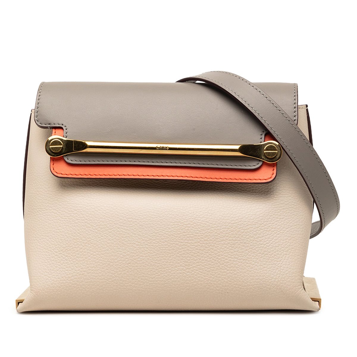 Sac Chloé Small Tricolor Cuir Clare Bandoulière - Beige