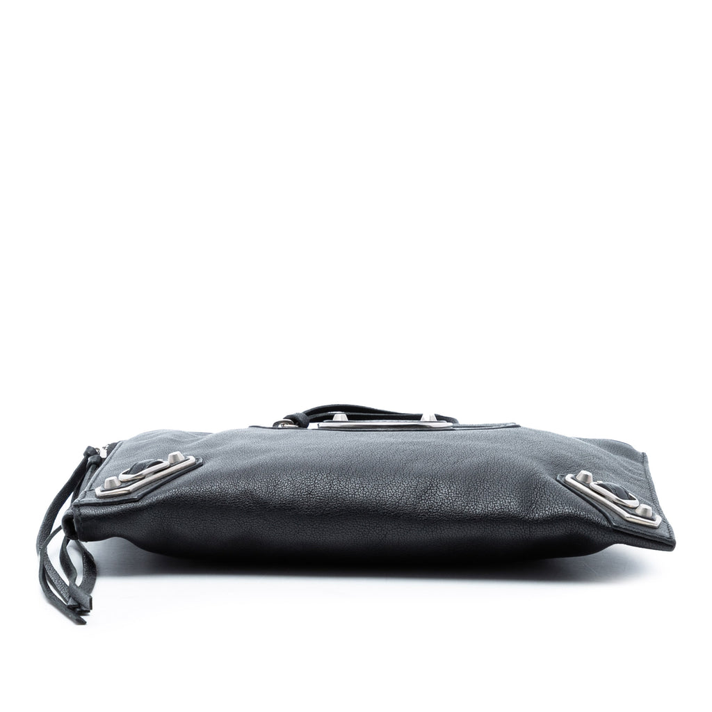 Sac Balenciaga Cuir de chèvre Motocross Classic Metallic Edge Pochette – photo 3