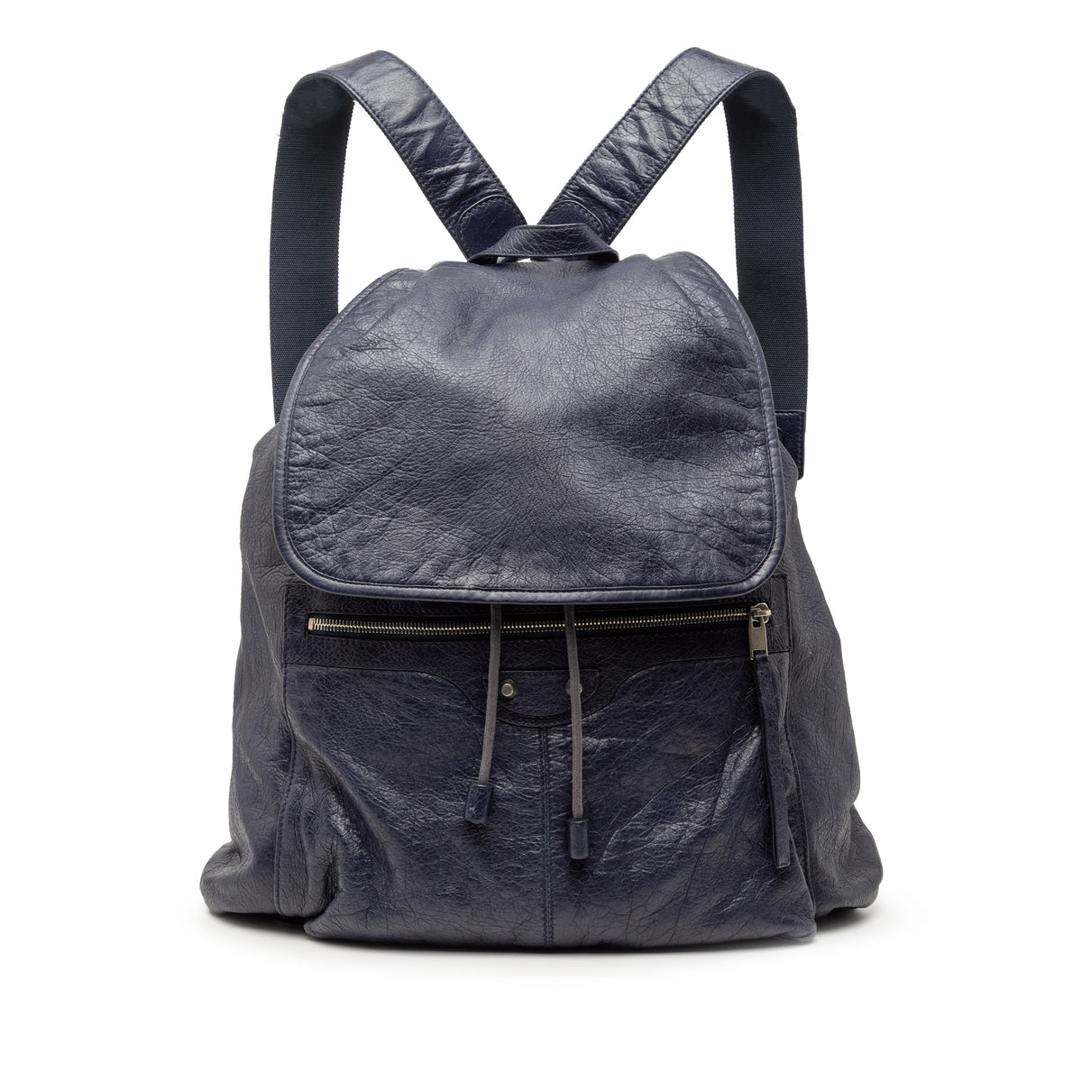 Sac Balenciaga Cuir d’agneau Motocross Classic Traveler Sac à dos - Bleu