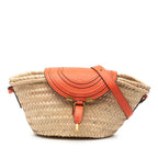 Sac Chloé Mini Raphia Marcie Basket Bandoulière - Beige
