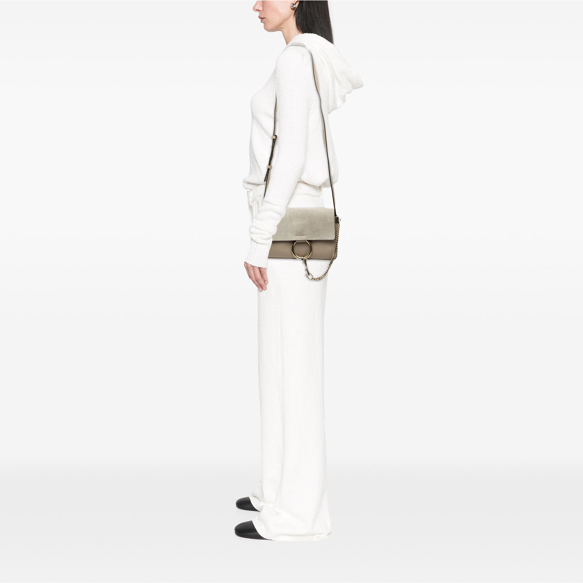 Sac Chloé Small Daim and Cuir de veau Faye Bandoulière – photo 7