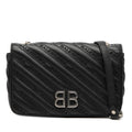 Sac Balenciaga Embossed Cuir Allover Logo BB Portefeuille chaîne - Noir