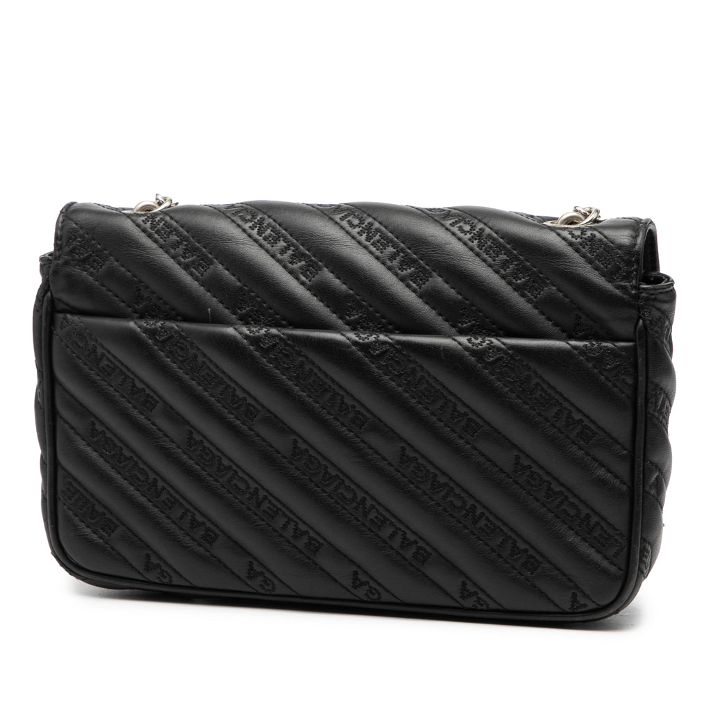 Sac Balenciaga Embossed Cuir Allover Logo BB Portefeuille chaîne – photo 2