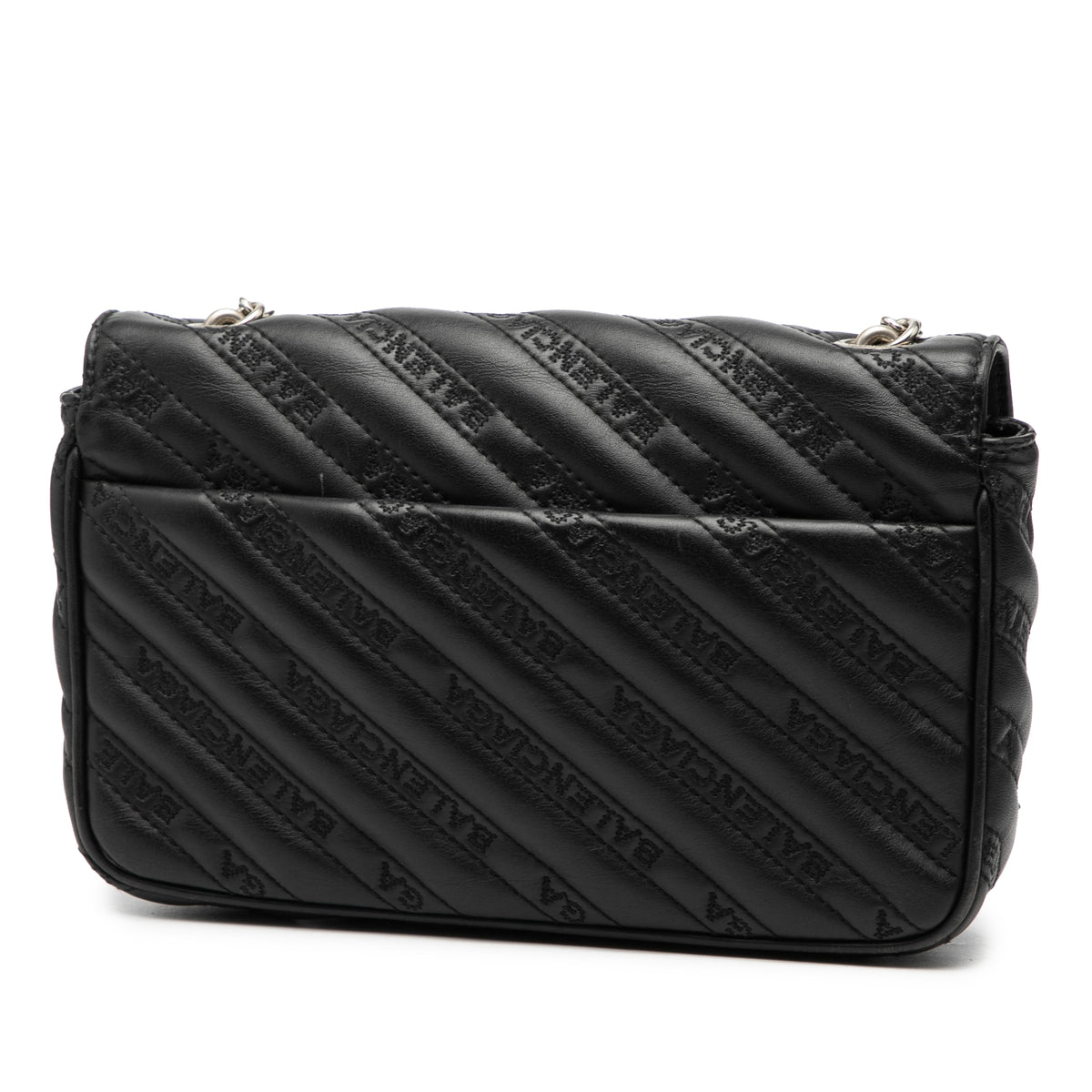 Sac Balenciaga Embossed Cuir Allover Logo BB Portefeuille chaîne – photo 2