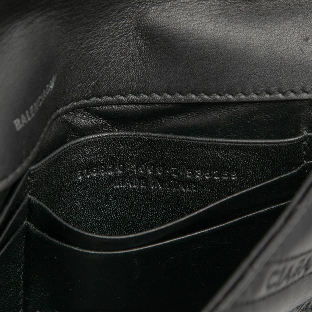 Sac Balenciaga Embossed Cuir Allover Logo BB Portefeuille chaîne – photo 6