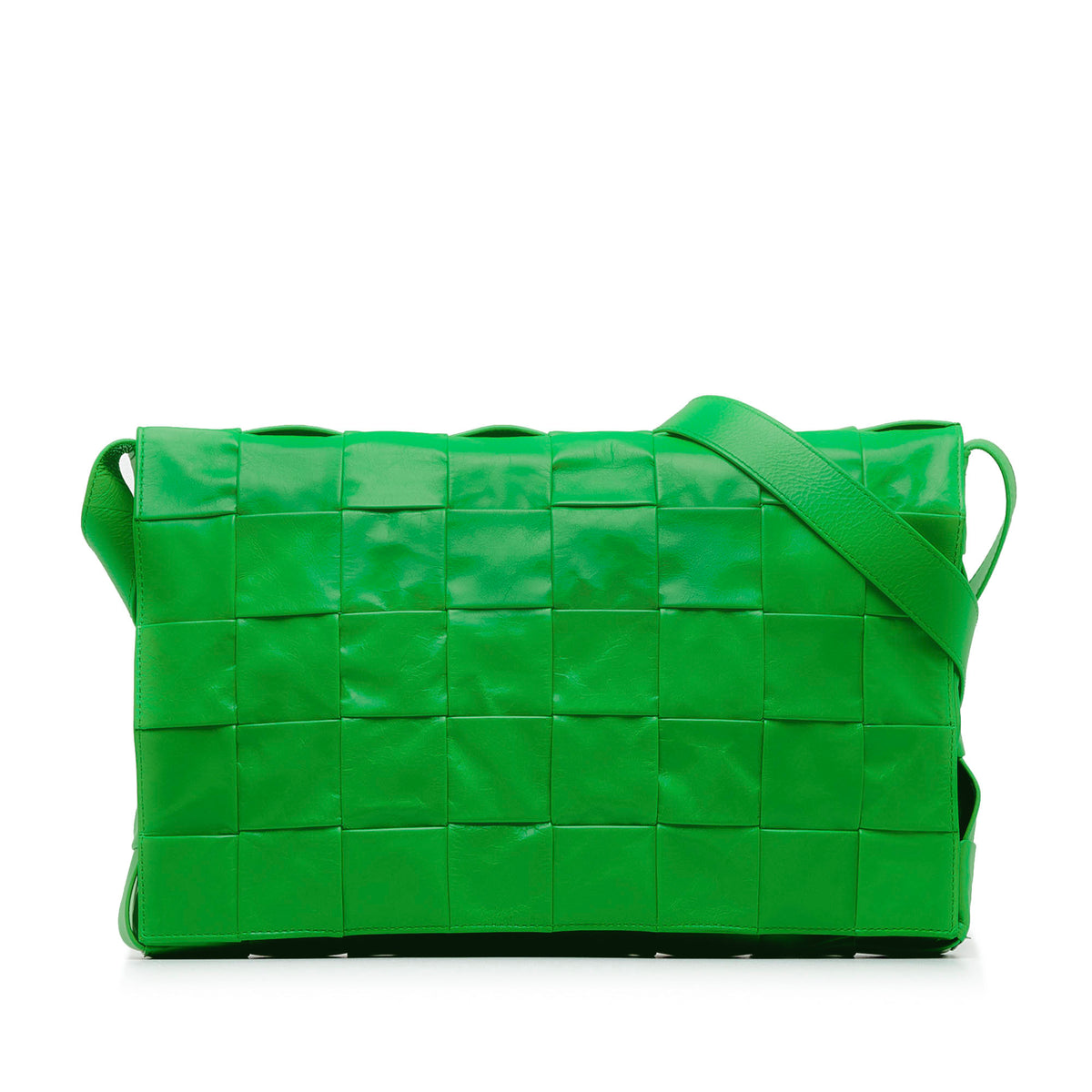 Sac Bottega Veneta Maxi Paper Cuir de veau Intrecciato Cassette Bandoulière - Vert