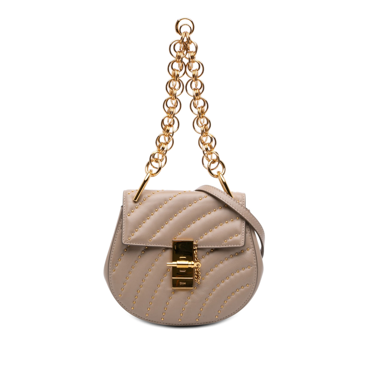 Sac Chloé Mini Studded Cuir Drew Bijou Sac à main - Marron
