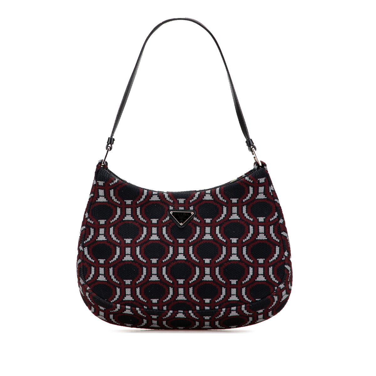 Sac Prada Jacquard Knit Cleo Sac porté épaule - Noir