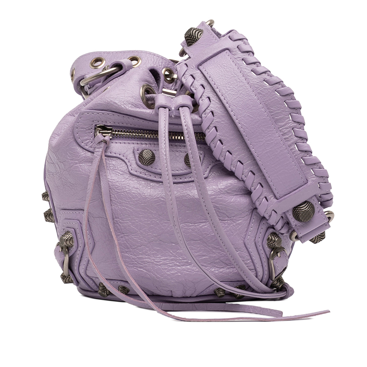 Sac Balenciaga Cuir d’agneau Le Cagole Sac seau XS - Violet