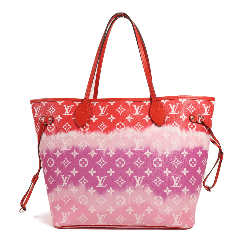 Sac Neverfull MM Vintage en toile monogramme rose rouge