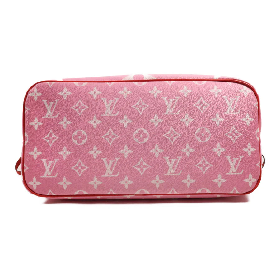Sac Neverfull MM Vintage en toile monogramme rose rouge