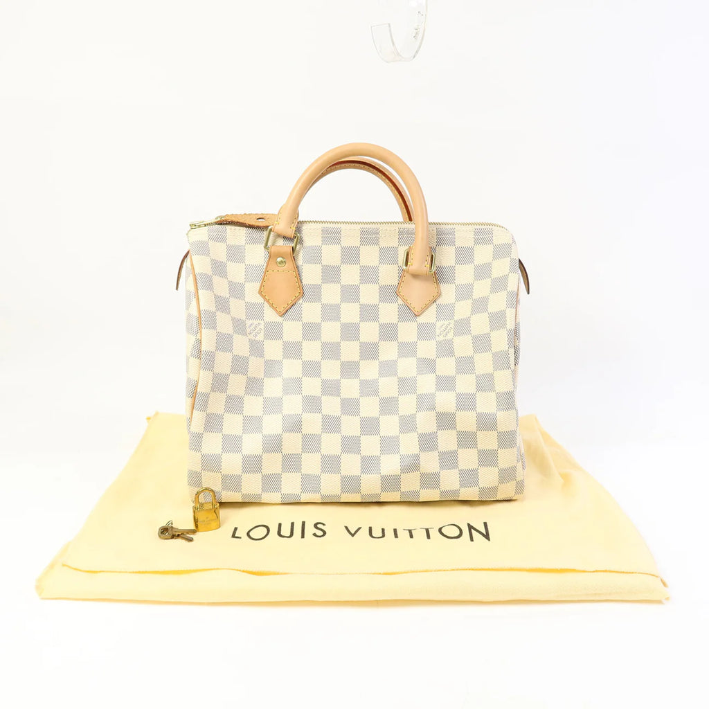 Sac Speedy 30 Vintage en toile damier azur