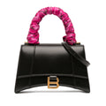 Sac Balenciaga Small Shiny Box Cuir de veau Hourglass Poignée supérieure Bag - Noir