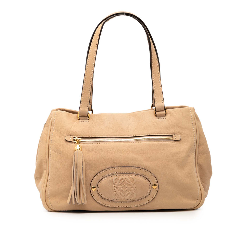 Sac Loewe Nubuck Anagram Madrid Fringe Sac porté épaule - Marron