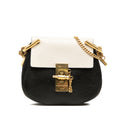 Sac Chloé Mini Bicolore Grained Cuir de veau Drew Bandoulière - Noir